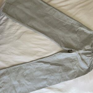 DONNI. Light Blue silk taffeta gingham cargo pants